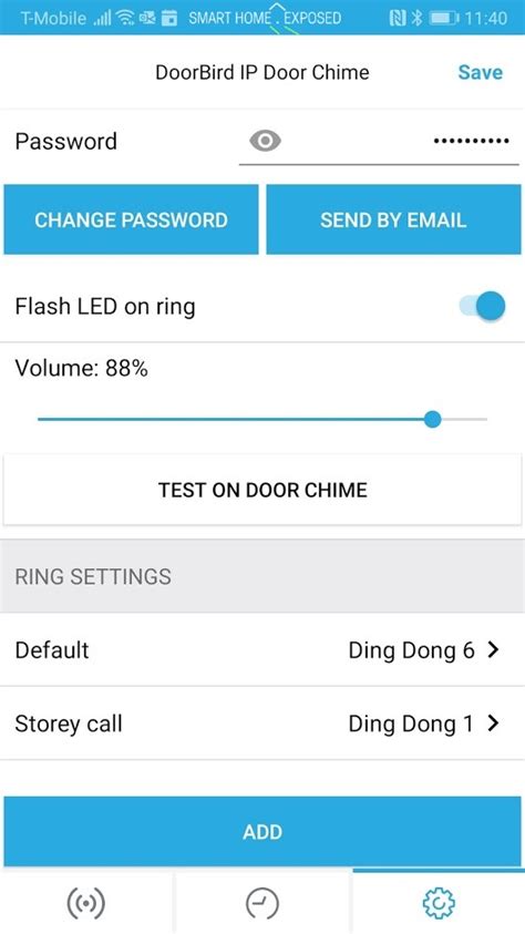 doorbird sound settings